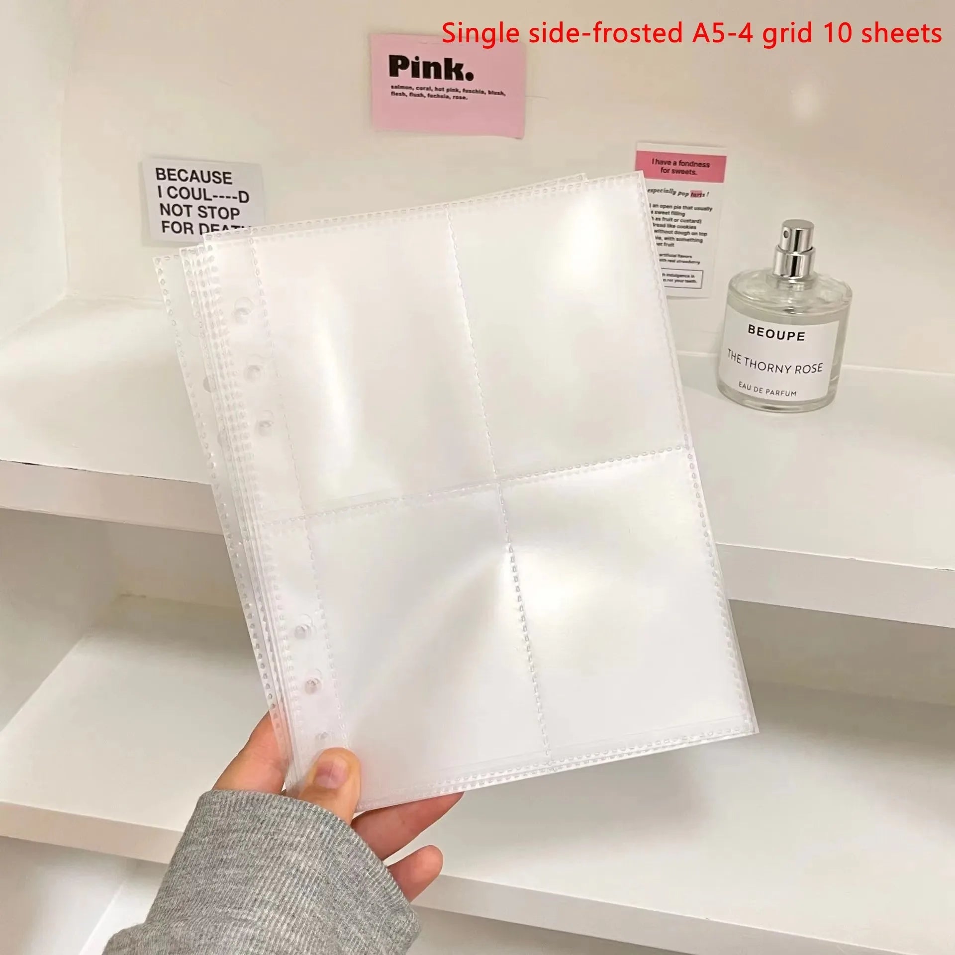 10PCS/set 1/2/4Pockets Grids Photo Album A5 Inner Page Photocard Binder Photo Sleeve 6 Ring Refill Inner Page Photocard Kpop Qme Frosted 4 grid