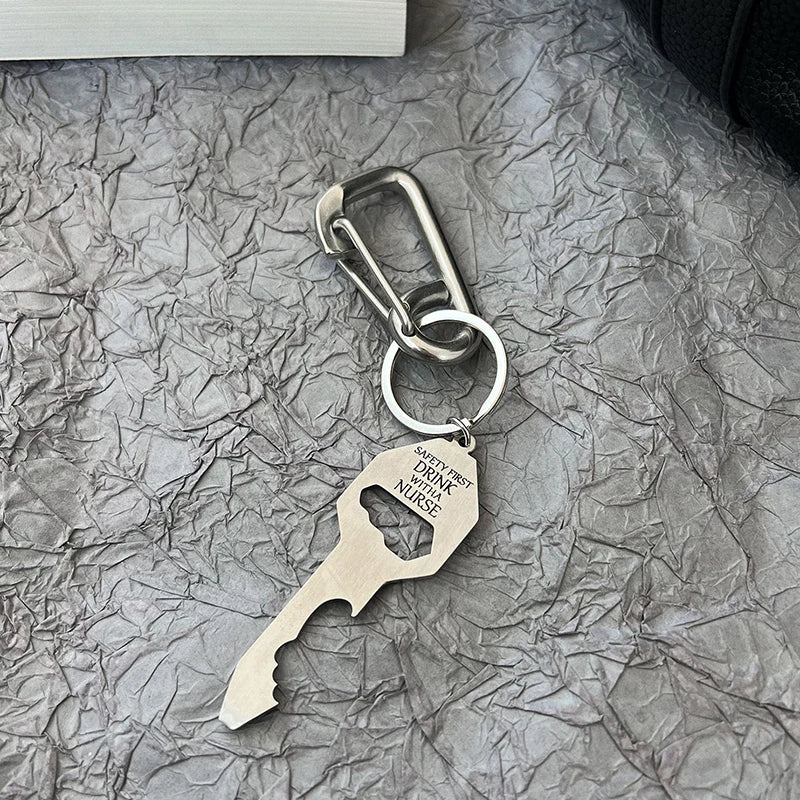 Carabiner Keychain Punk Star Oval Essential Icon Pendant Keyring Qme