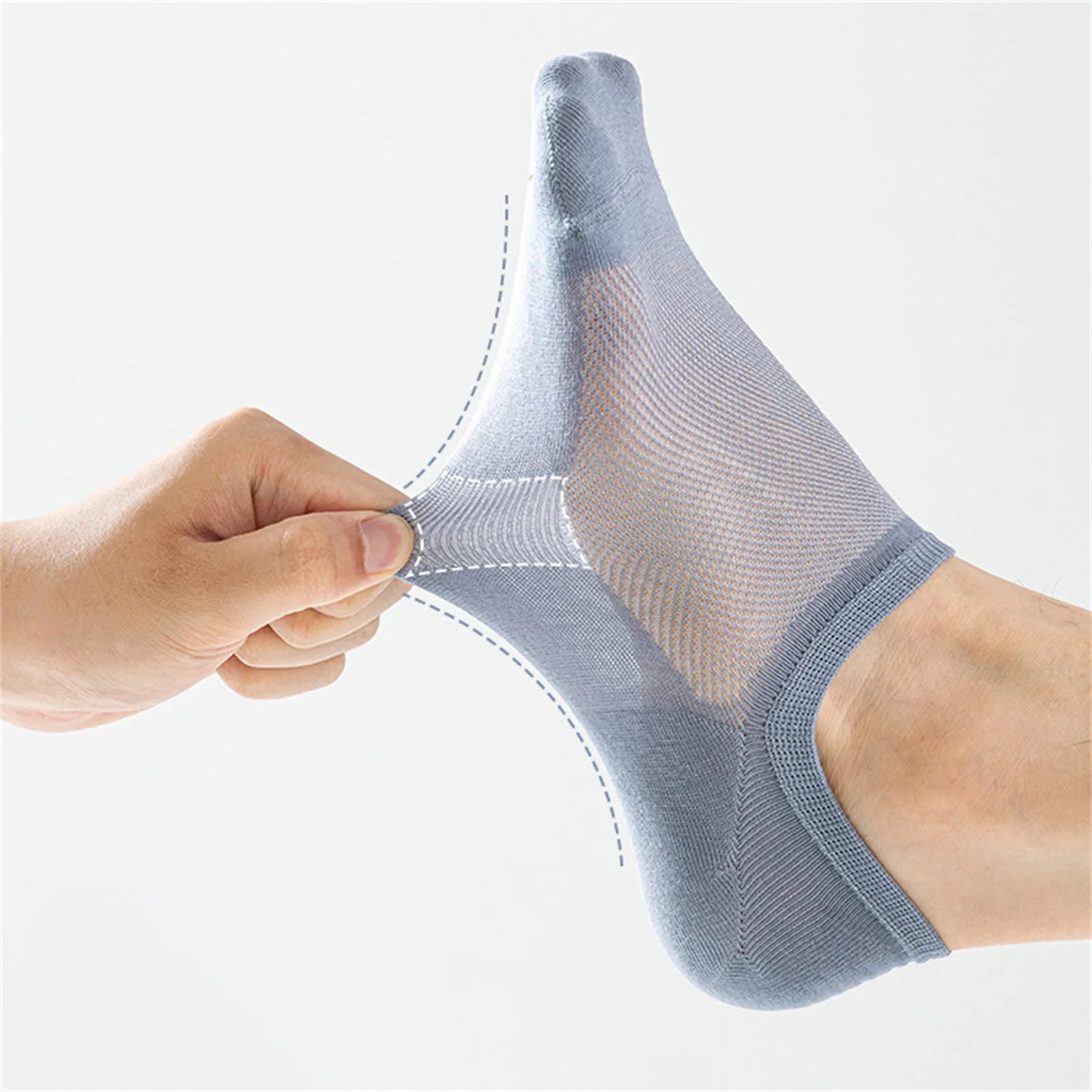 Men's Thin Mesh Boat Socks Non-slip Cotton sweat-absorbent and Odor-resistant Casual Low Cut Socke Sports Breathable Socks Qme