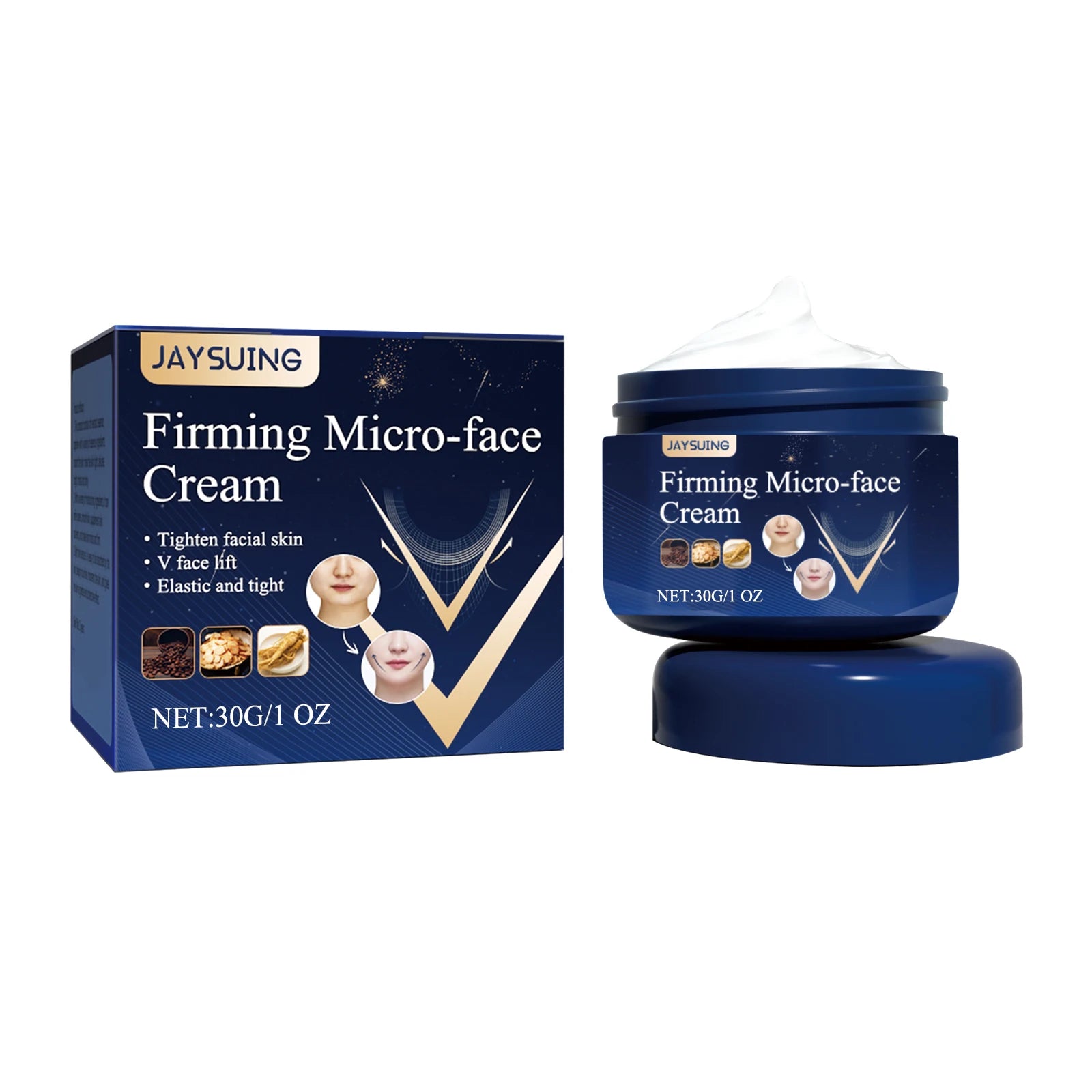 V-Shape Slimming Cream Tighten Mandibular Line Double Chin Lift Firming Face Fat Burning Massage V Face Cream Facial Skin Care Qme 1Pcs