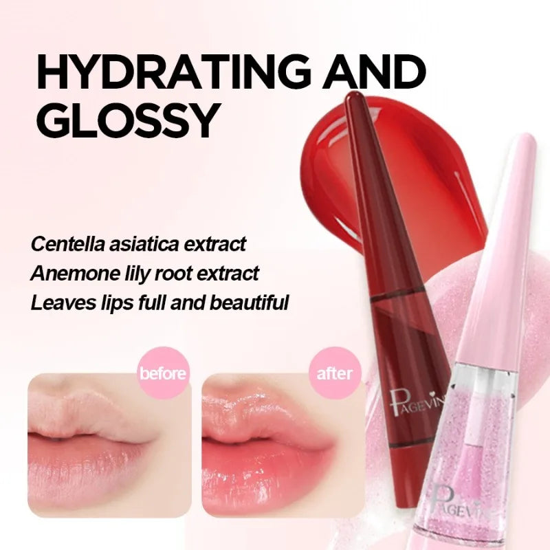Exfoliating & Plumping Lip Oil, Removes Dead Skin for Smooth Plump Lips, Glass Shine & Hydrating, Lasting Gentle Lip Treatment Qme