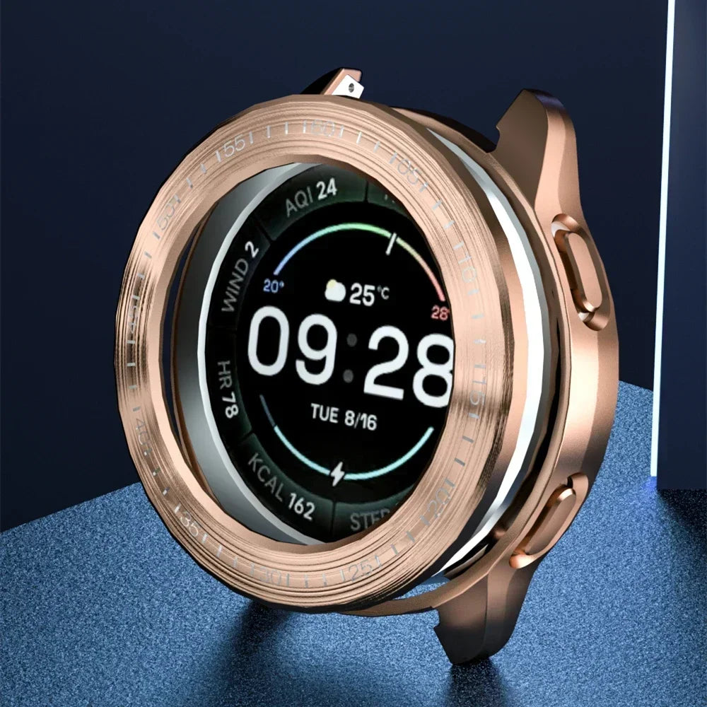 Cover for Xiaomi Mi Watch S3 Case Accessories PC Protector Shell for Mi Watch S3 Electroplated Wire Drawing Hollow Case+bezel Qme