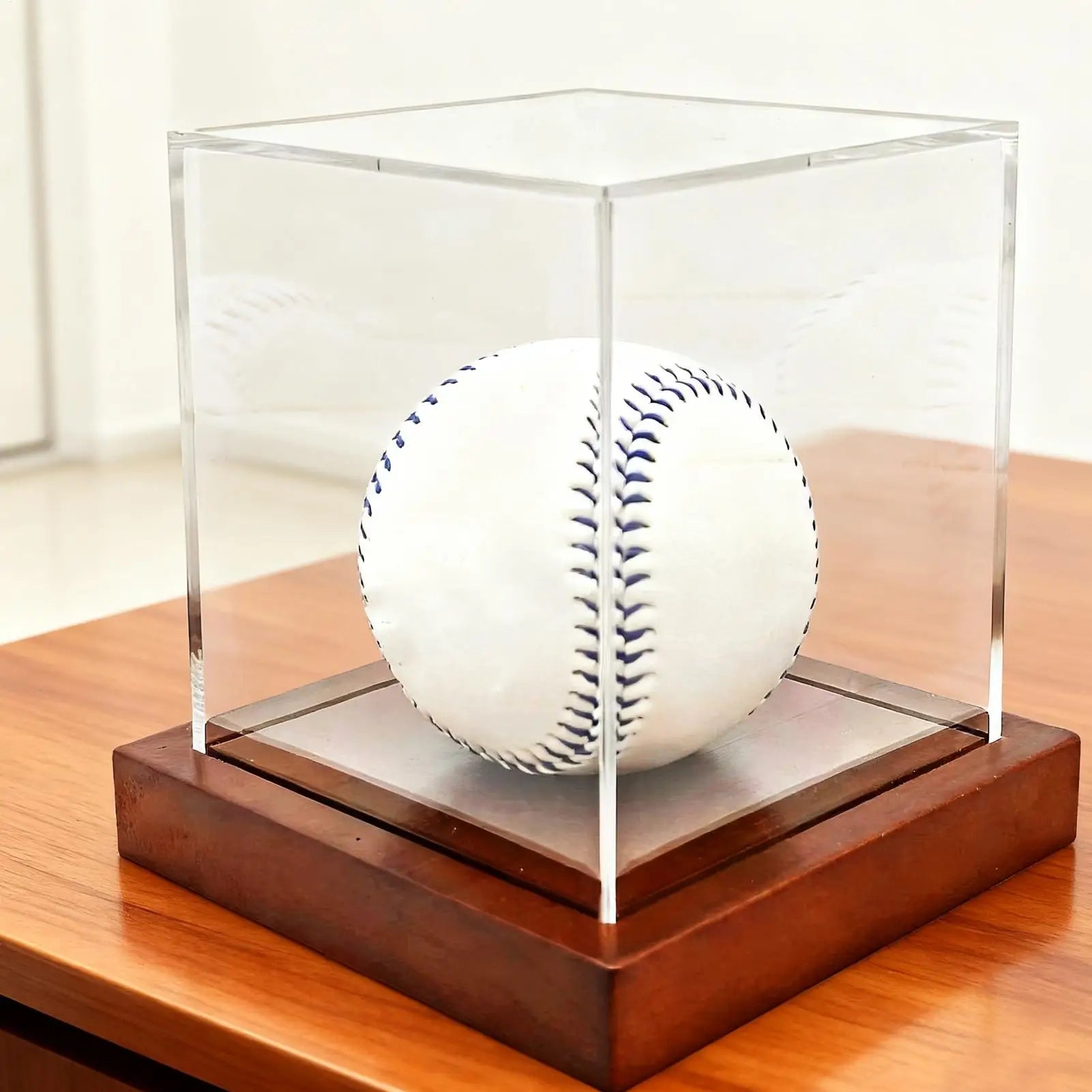 Baseball Holder Acrylic Clear Autographed Balls Box Display Cases Qme