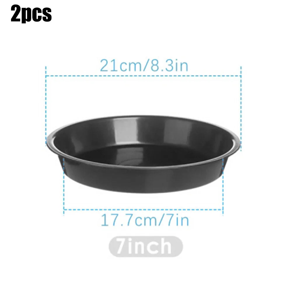 2PCS PP Round Succulent Plant Flower Pot Saucer Gross Trays 4/6/7/8/10 Inches Plant Trays For Home Garden Decoration Black Qme 7 inch