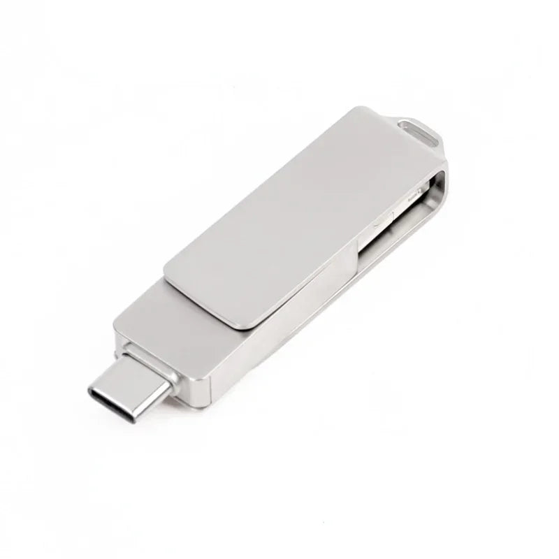 Usb 3 In 1 Otg Usb Flash Drive 3.0 for Android Type-c High Speed Pen Drive Type C Usb Stick 16gb 32gb 64gb 128gb Pendrive Qme silver white 128GB