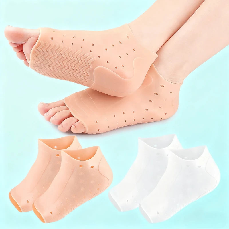 1pair Perforated Heel Cover Soft Shock Absorption Slow Pressure Qme