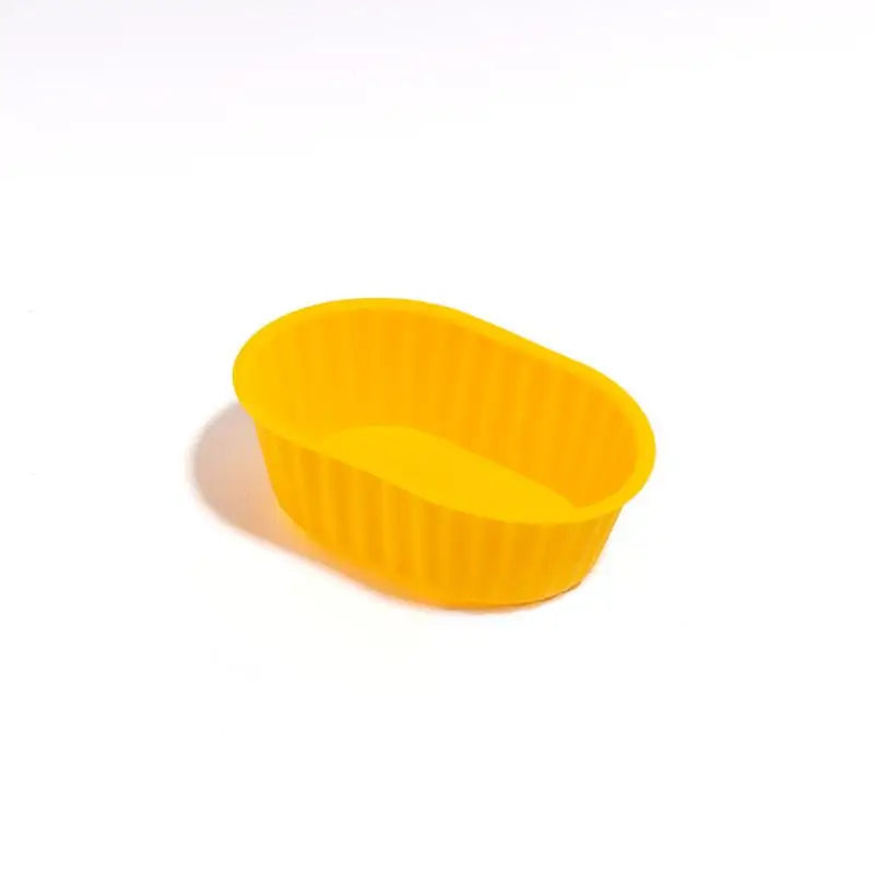 Silicone Muffin Mold Oval Cup Reusable Non-stick Cake Baking Kitchen Qme Yellow