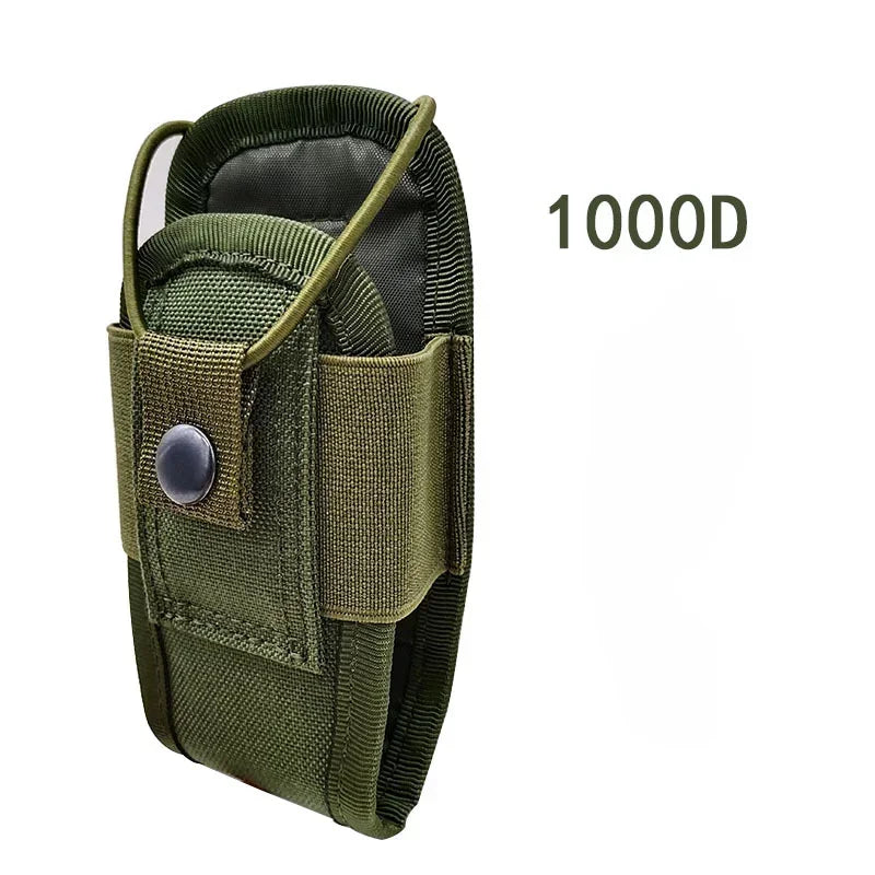 Portable Radio Walkie Talkie Holster, 1000D Tactical Molle Waist Bag Holder Pocket, Carry Bag for Hunting Camping Qme 1000D green