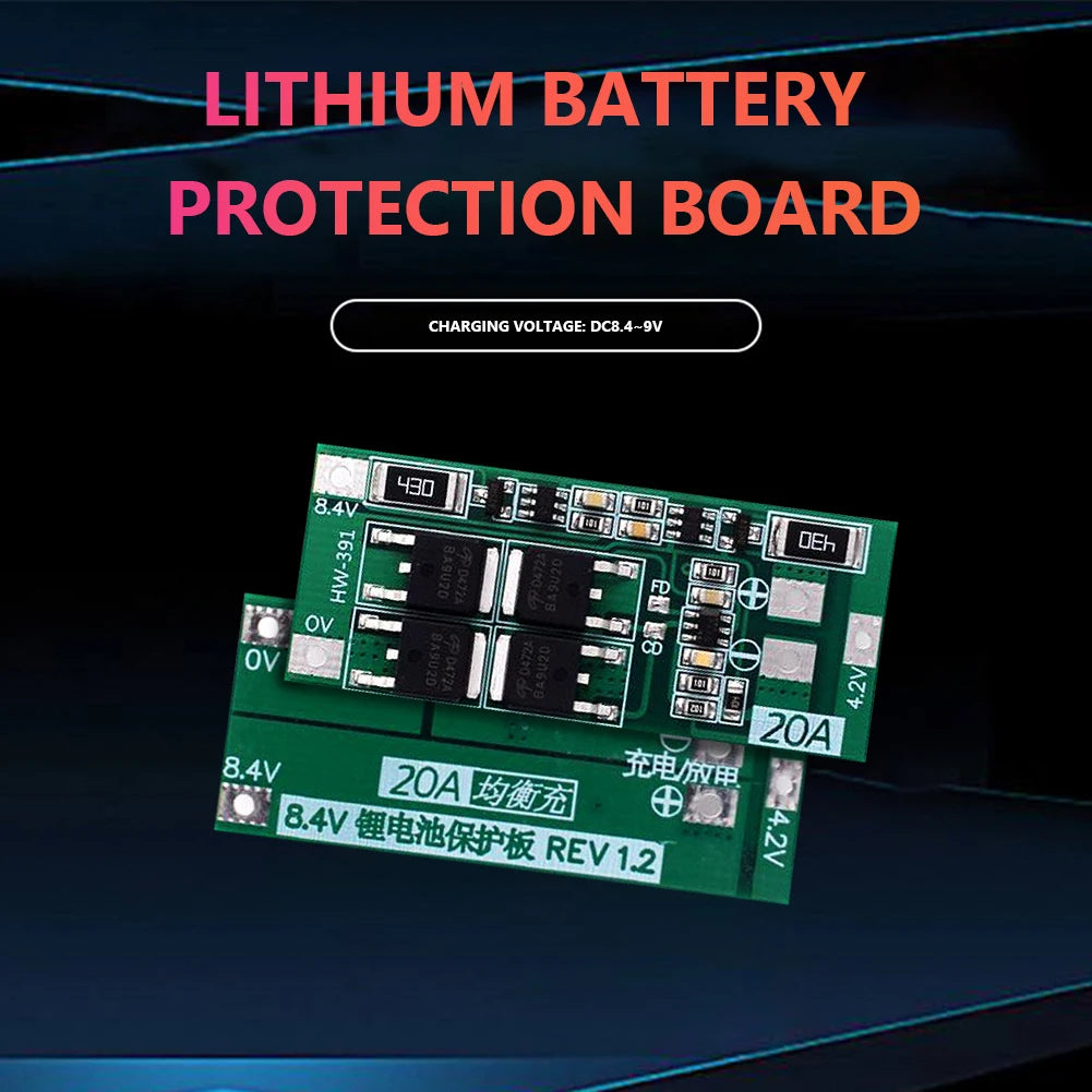 Charging Board Charger Module HW-391 2S 20A Lithium Battery Protection Board 18650 BMS Board Module Balance Qme