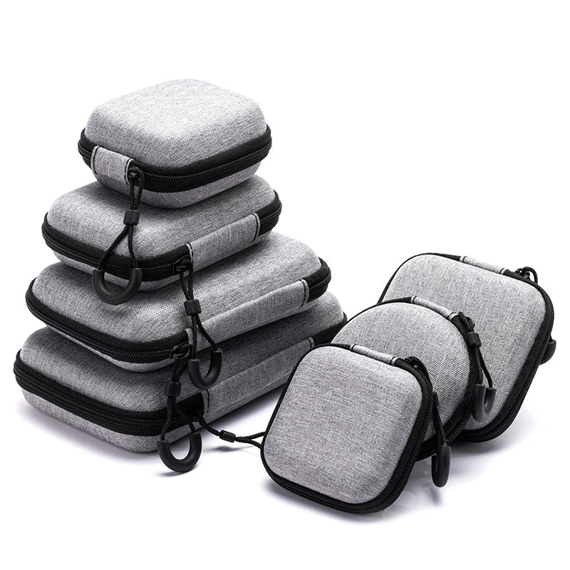 Portable Shockproof Headphone Case Earphone Bag Headset Storage Hard Qme