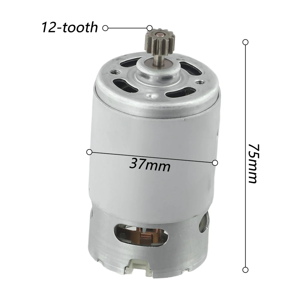 RS550 21V DC Motor With Two-Speed 12 Teeth DC Motor For High-speed High Torque DC Motor Electric Drill Machine Power Tools Qme