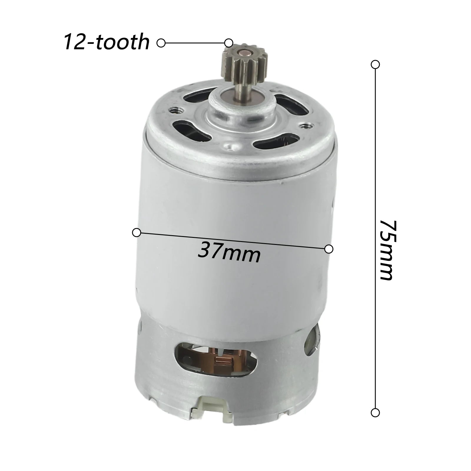 RS550 21V DC Motor With Two-Speed 12 Teeth DC Motor For High-speed High Torque DC Motor Electric Drill Machine Power Tools Qme