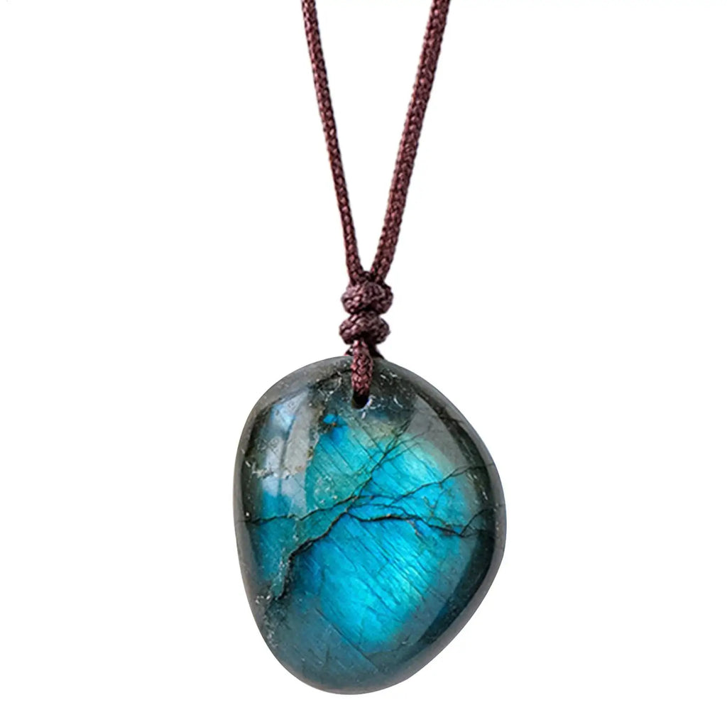 Labradorite Pendant Necklace Labradorite Jewelry Valentine's Day Birthday Christmas Labradorite Pendant Energy Jewelry for Adult Qme