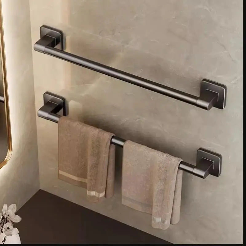 Bathroom Storage Rack Towel Organizer Wall-mounted Shelf Two Layer Qme Two Layer Gray 40cm