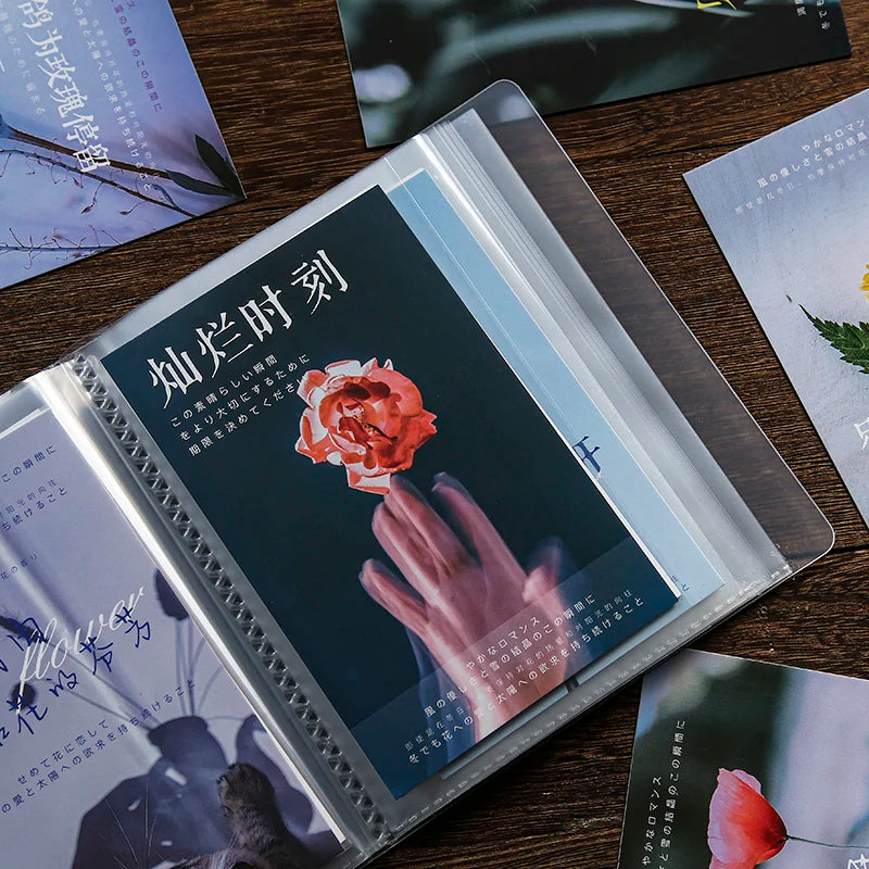 A6 Pocket Transparent Photo Postcard Organizer DIY Decorative Book Large Capacity Organizer Album Book Qme