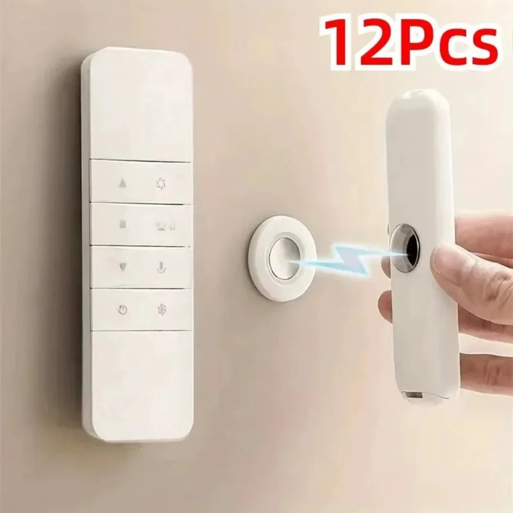 3/6/12PCS TV Remote Holder Magnetic Remote Control Holder Wall Mount Adhesive Remote Control Holder Strong Hold For Home Office Qme