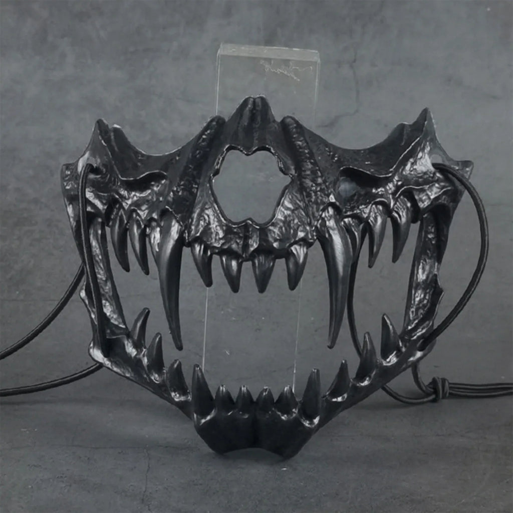 Halloween Skull Party Mask Anime Dragon God Skeleton Half Face Bone Animals Cosplay Dance Prom Costume Props Skullmask Qme H