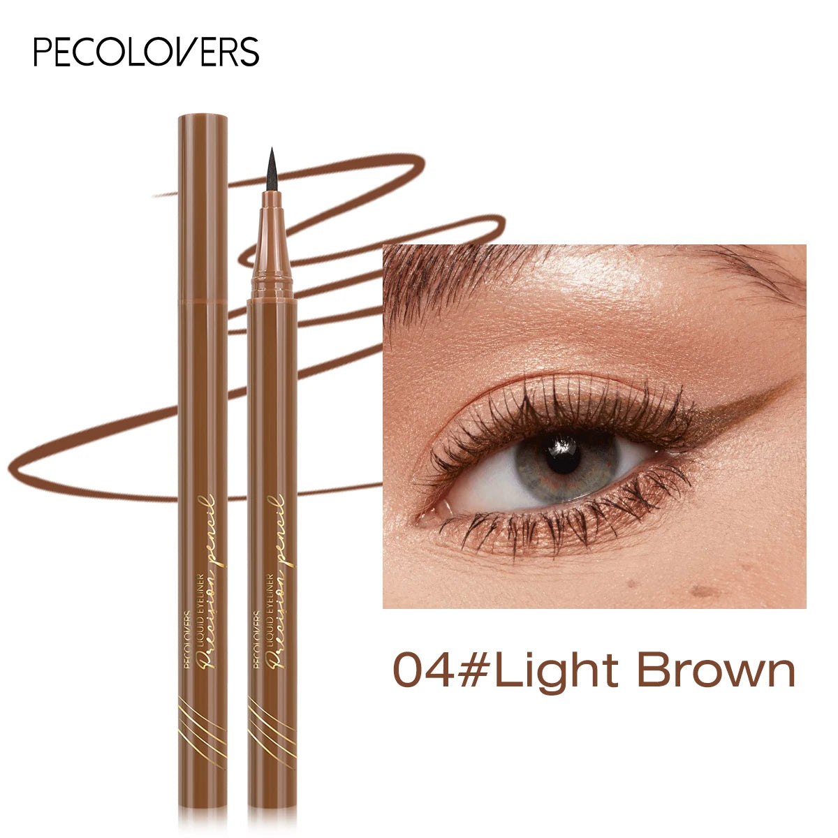 1 Pc Brown Liquid Eyeliner Pen, Waterproof and Sweat-proof, Natural Eye Makeup, Quick Drying Smooth To Apply, Eye Cosmetics Qme 04
