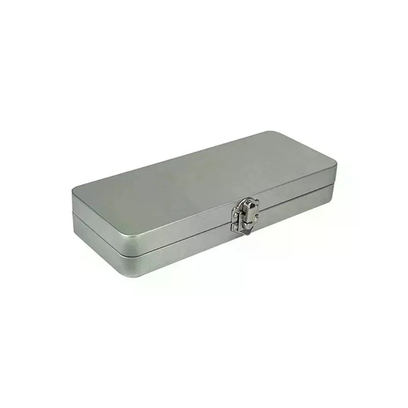 Durable Silvery Gray Metal Rectangular Box With Lid-Ideal For Bills,Cosmetics,Office Supplies Storage-Perfect For Home,Office Qme