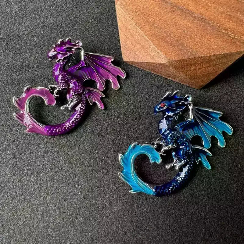 Vintage Enamel Dragon Brooch With Vibrant Multicolor Design And Fine Craftsmanship For Daily Wear Cosplay Fashion Jewelry Gifts Qme