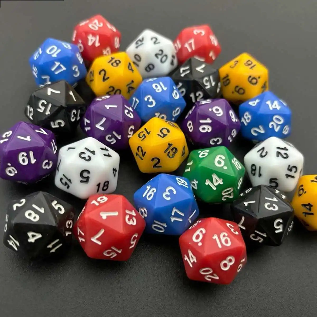 10PCS Acrylic D20 Polyhedral Dice Math Teaching Supplies Learning Resources Toys Party Favors for Kids Boys Girls Qme 3PCS Assorted
