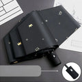 Black Automatic Umbrella for Rain and Sunny Day Thick Durable UV Resistant Folding Design for Sun Protection Outdoor Necessities Qme Black
