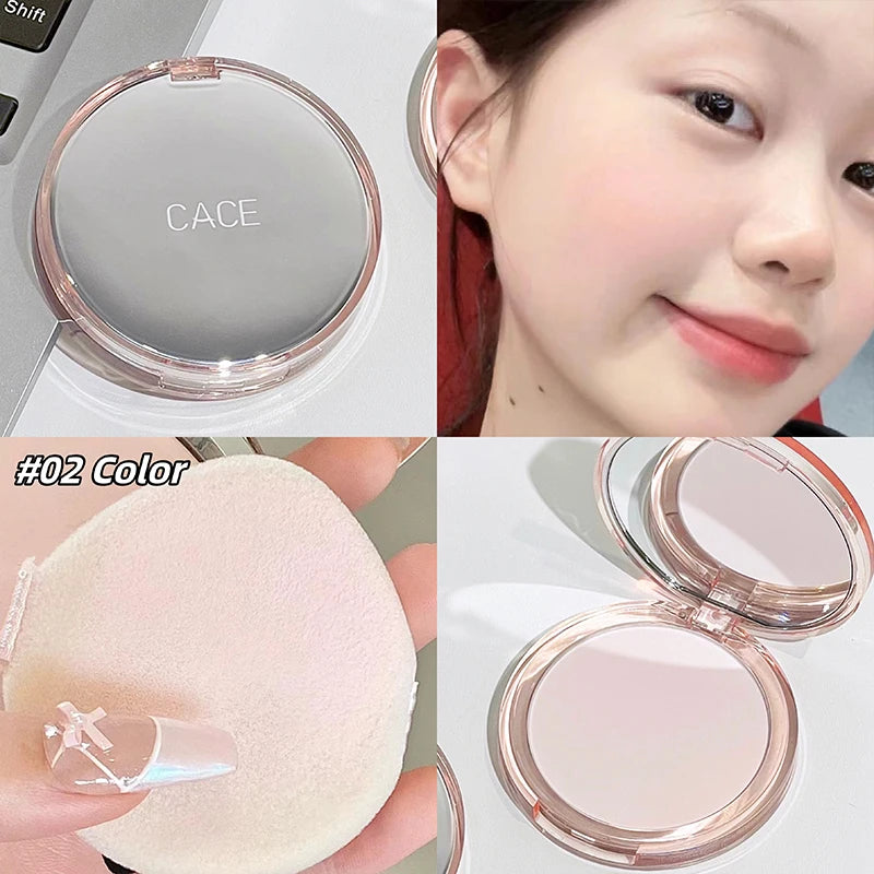 Pressed Powder Translucent Face Powders Brighten Oil Control Concealer Lasting Makeup Setting Powder Compact Waterproof Pallete Qme 02