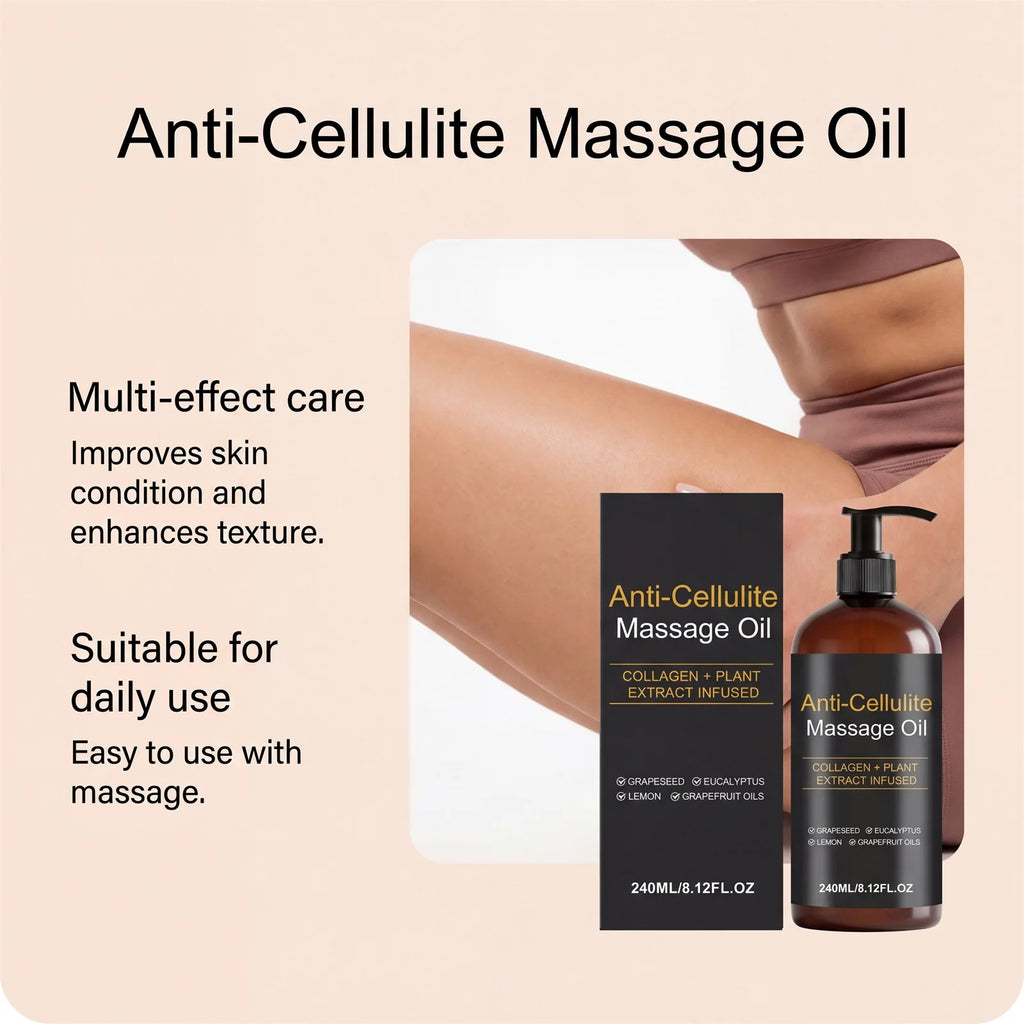 Firming Body Massage Oil with Collagen Anti Sagging Smoothing Cellulite Improve Skin Texture Refreshing Body Oil for Legs & Full Qme