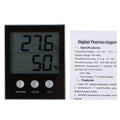 LCD Digital Thermometer Hygrometer Indoor Temperature Humidity Monitor Gauge Meter for Home Office Room Environment Control Qme black