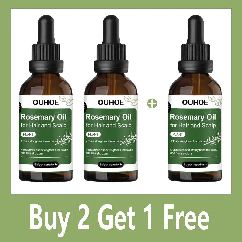 Rosemary Oil for Hair 50ml Scalp Treatment with Coconut Peppermint Oil Nourishing Hair Serum for Shine Strength All Hair Types Qme Buy 2 Get 1 Free