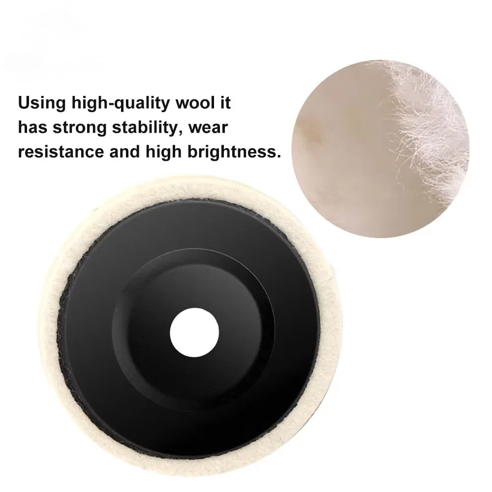 50mm/75mm Wool Polishing Wheel Polishing Pads Angle Grinder Wheel Felt Polishing Disc for Metal Marble Glass Ceramic 1PC Qme