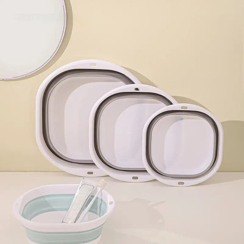Home Organizer Box Large Foldable Plastic Compression Washbasin, Suitable For Home, Travel Laundry Washing Vegetables Qme