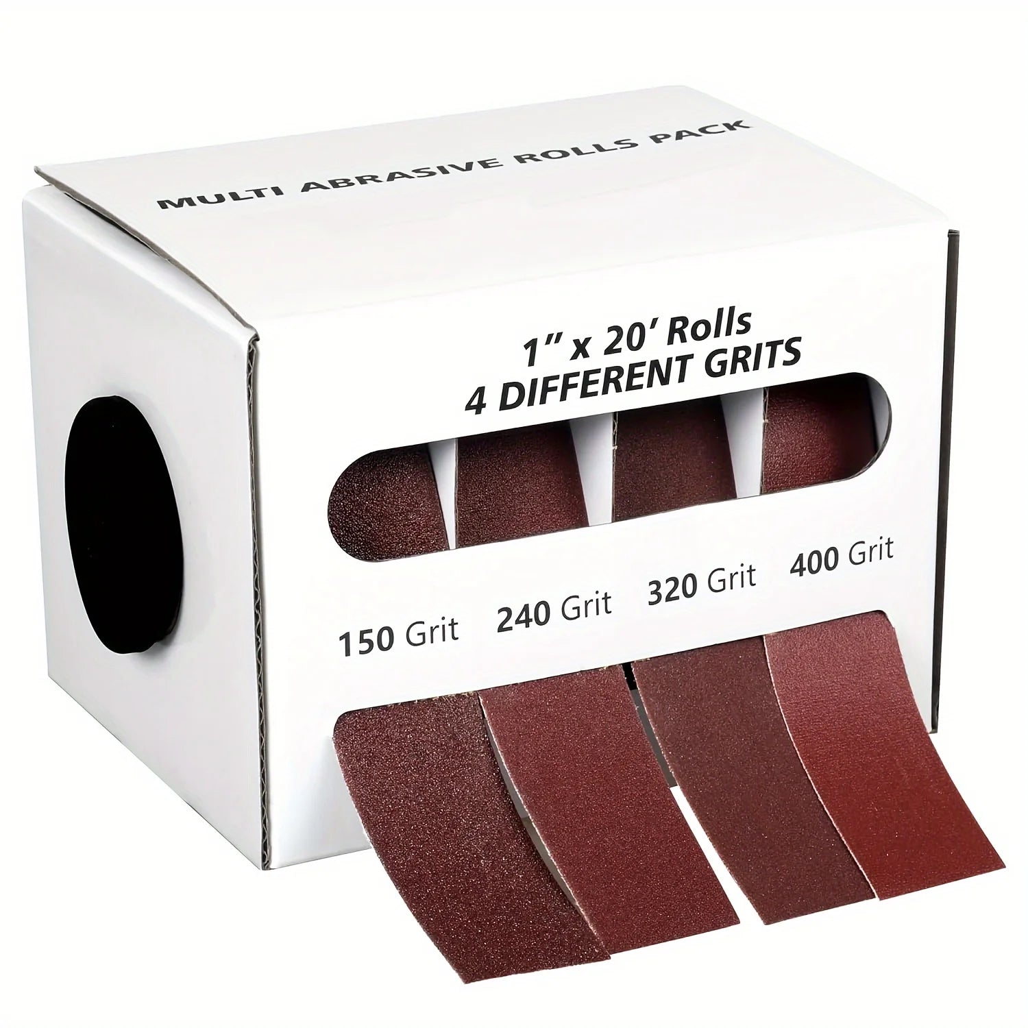 Diamond Cloth Rolls, 80/150/240/320/400/600 Grit Sandpaper Rolls, Metal Emery Cloth with Dispenser, Alumina Sandpaper Qme 4roll
