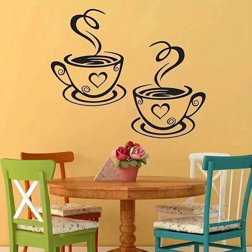 1 home wall decoration coffee cup wall sticker Qme
