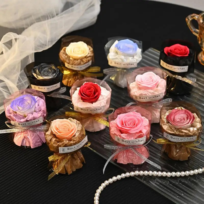 Mini Pocket Soap Flower Bouquet Artificial Rose Mother's Day Qme