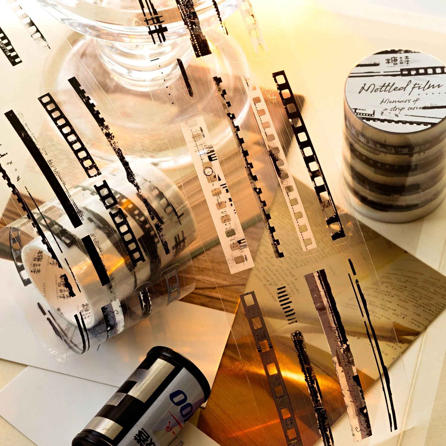 2M/Rolls INS Camera film PET Tape Stickers Filmstrip Masking Tapes for Card Scrapbooking Journaling supplies Creative Stationery Qme