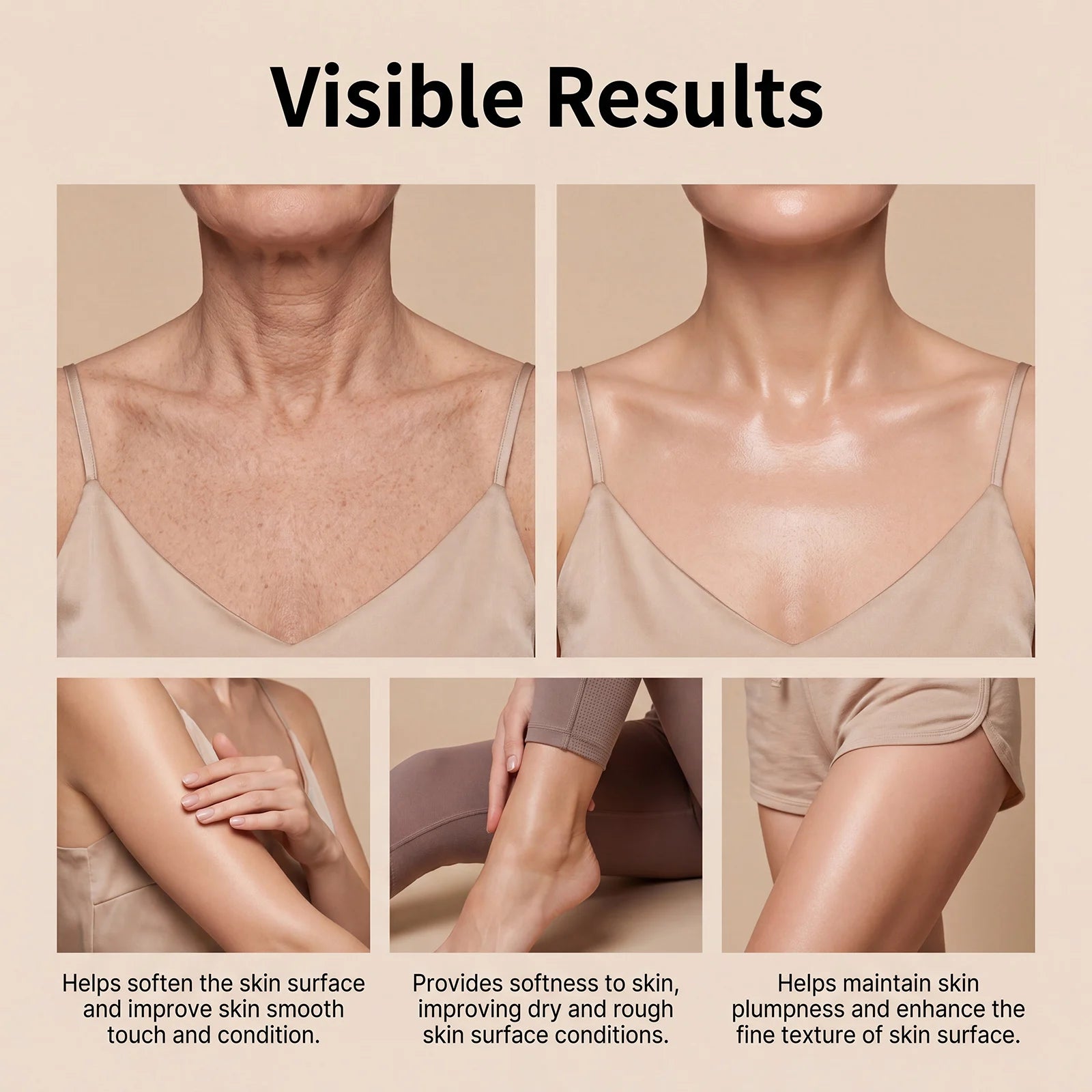 OceAura Firming Body Oil for Neck Chest Thigh Fast Absorbing Hydrating Skin Softener Plumping Anti Sagging Body Skin Care Oil Qme