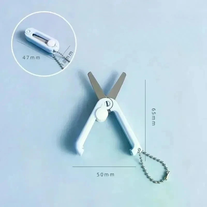 Creative Mini Portable Folding Scissors Morandi Simple Paper-Cutting Art Tool Stationary Scissors Office School Supplies. Qme