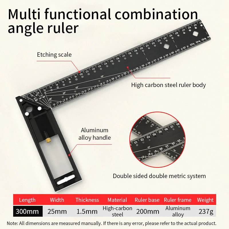 90 Multifunctional Right Angle Ruler Carpentry Specific Precision Qme