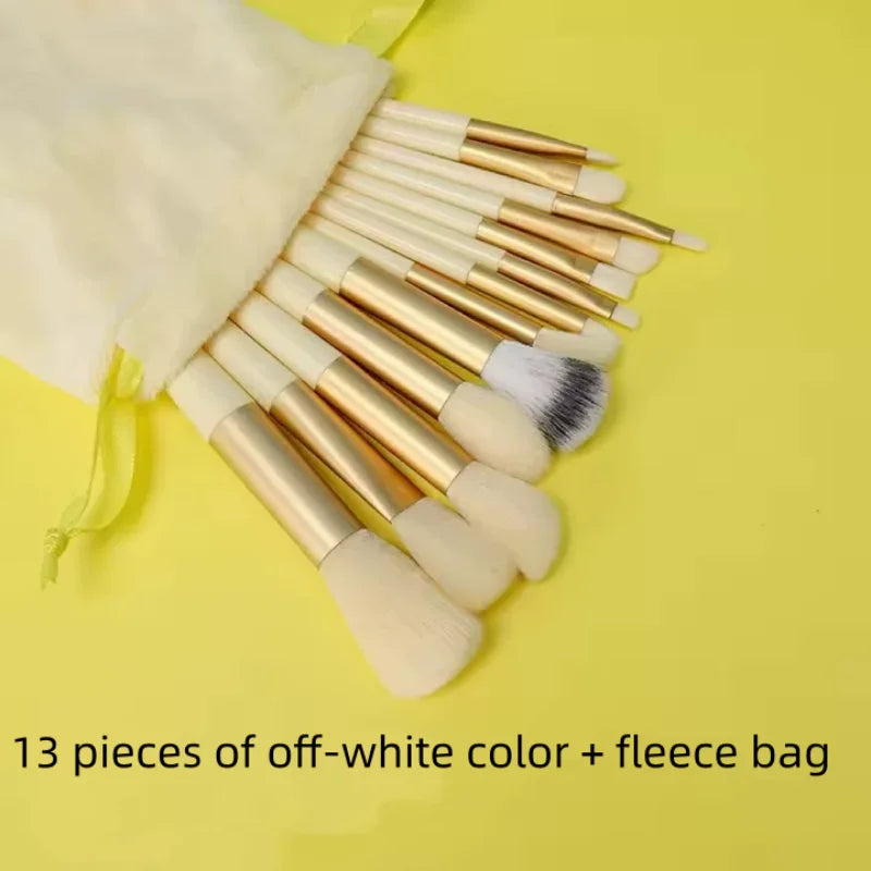 13pcs Professional Makeup Brush Set Soft Fluffy Cosmetic Brushes for Foundation Powder Eyeshadow Blending Beauty Tools Qme 13pcs yellow bag