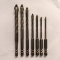 7PCS 3-12mm Cross Hexagon Tile Drill Bits Set For Glass Metal Ceramic Carbide Alloy Cross Tile Drill Bit Set Drilling Tools Qme 7pcs
