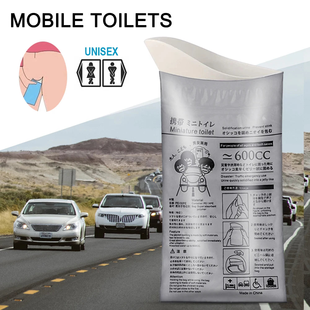 100-8PC Outdoor Emergency Urine Bags 600ml Disposable Travel Mobile Toilet Portable Urinal Bag for Female Baby Male Vomiting Bag Qme
