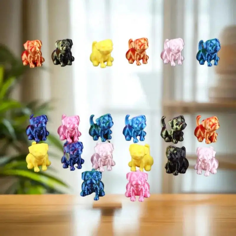 10 3D Printed Mini Dog Small Animal Multi-color Cute Home Qme