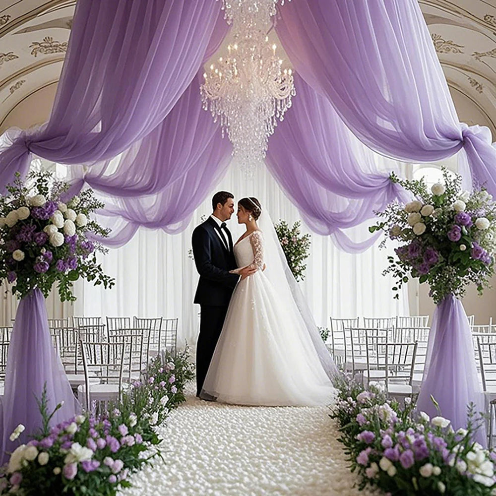 Shaman Wedding Mesh Outdoor Wedding Party Scene Decoration Background Wedding Arches Curtain Mesh Qme
