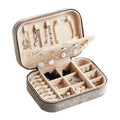 Portable Velvet Jewelry Box Travel Organizer Case for Women Girls Ring Earring Necklace Bracelet Storage Holder Display Gift Qme Grey
