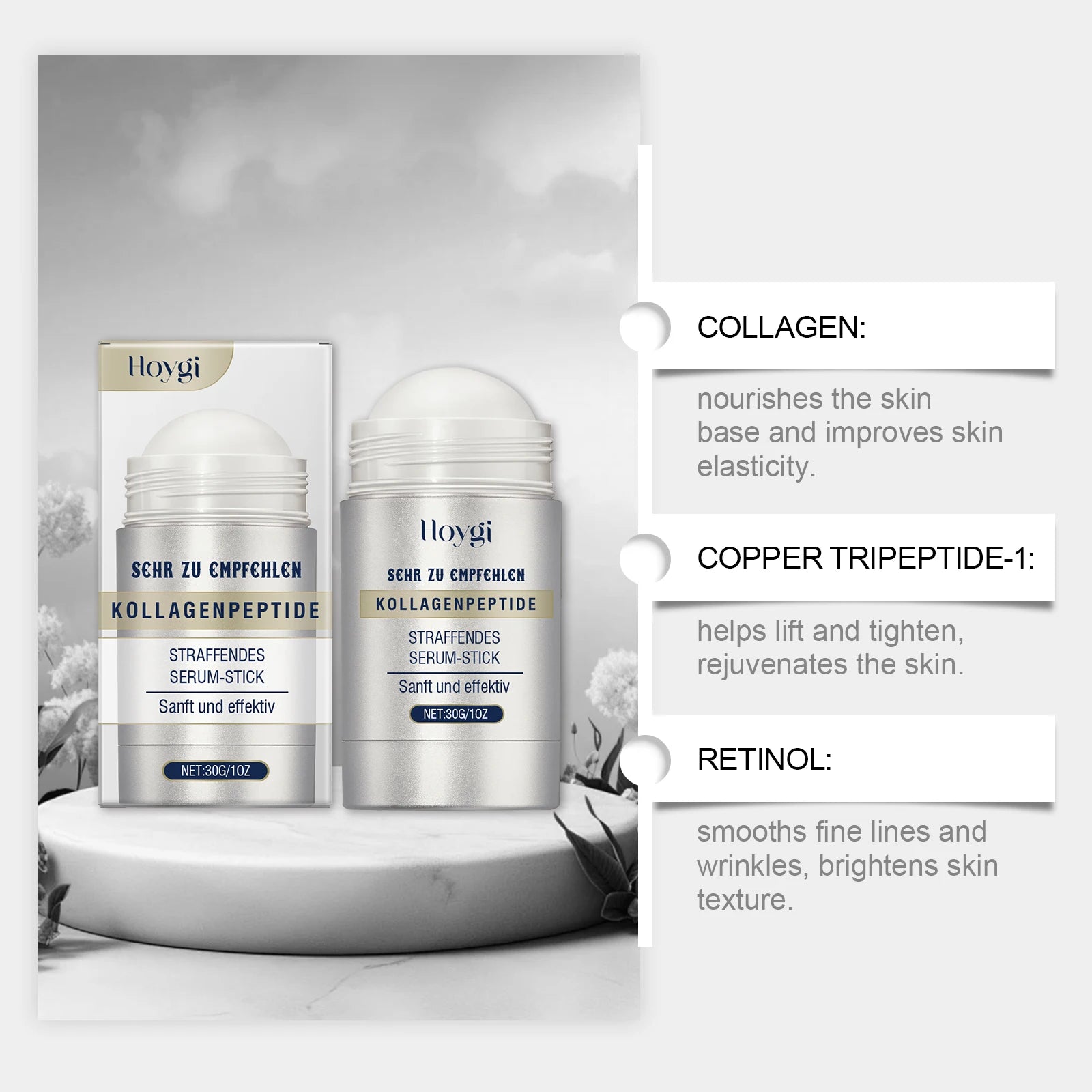 Collagen Essence Facial Firming Stick Fade Fine Lines Tighten Soothing Improve Dullness Brightening Retinol Face Cream Stick Qme