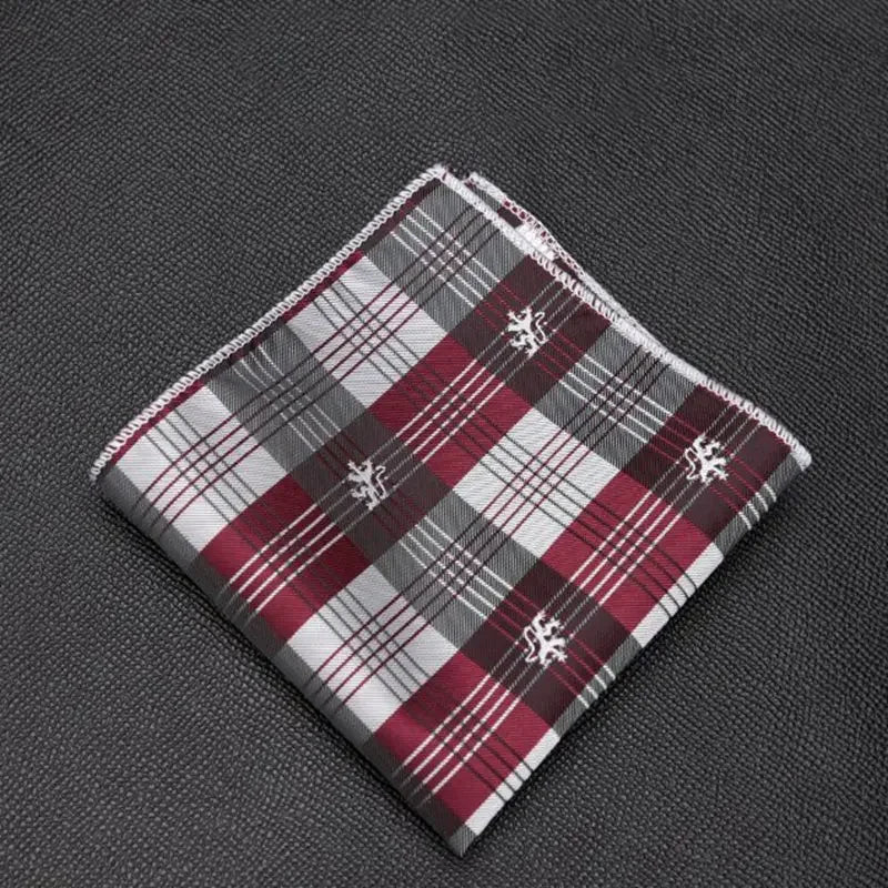 Men Pocket Square Suits Hanky Plaid Handkerchiefs Casual Suit