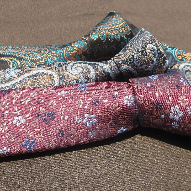 Men Jacquard Tie Floral Necktie Accessories Daily Wear Shirt Suit Qme