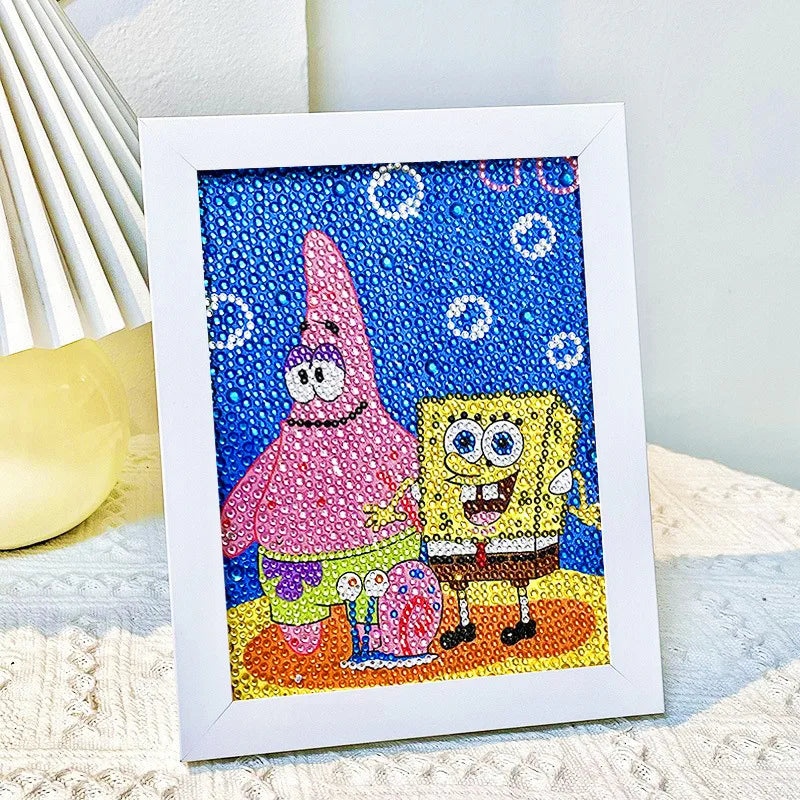 Hello Kitty Kuromi Diamond Painting DIY Craft Kit with Frame Cartoon Diamond Painting for Students Diamond Painting Gift Qme 9