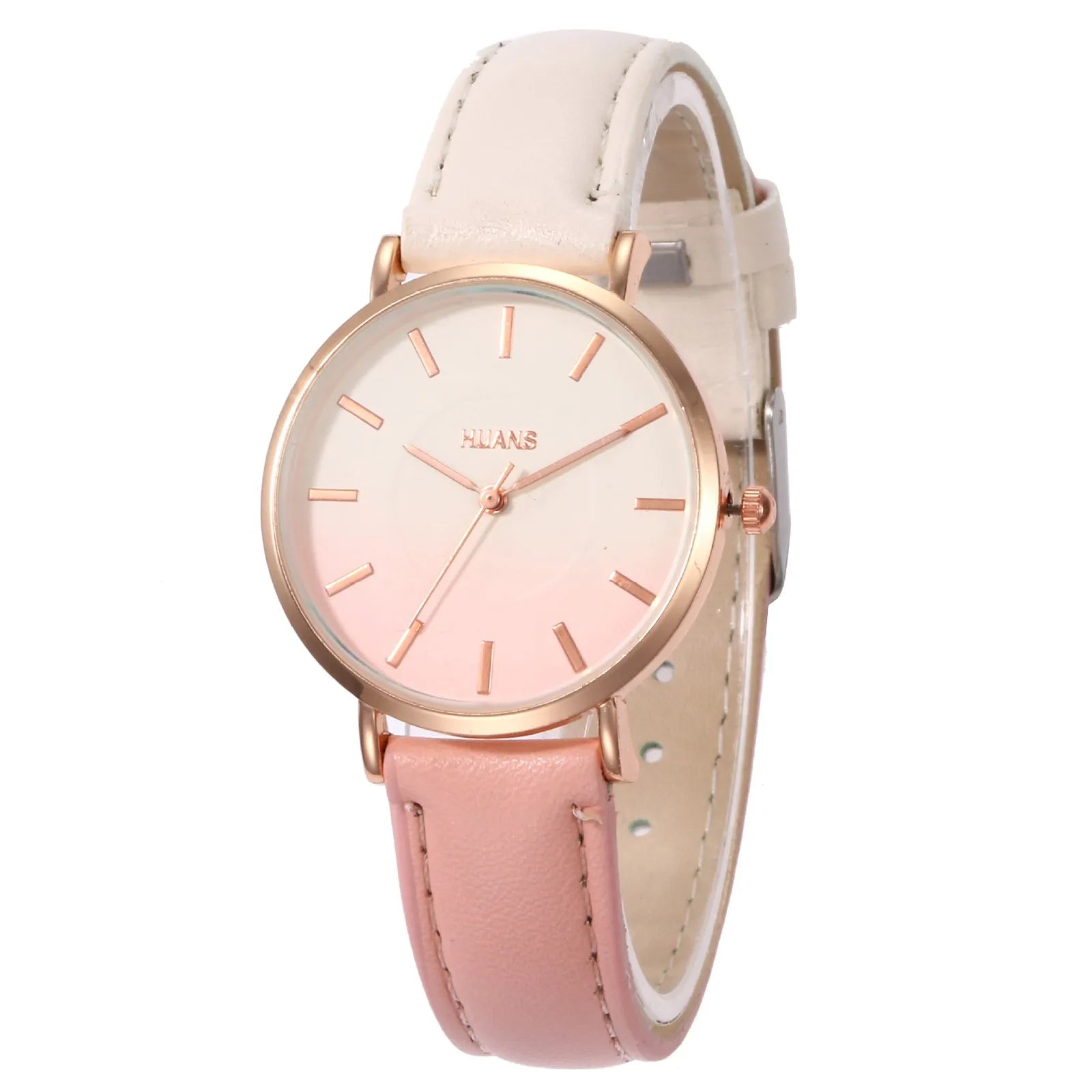 New Fashion Pointer Watch Gradient Leather Wristband Watch Quartz For Women Casual And Versatile Exquisite Cute Compact Watch Qme